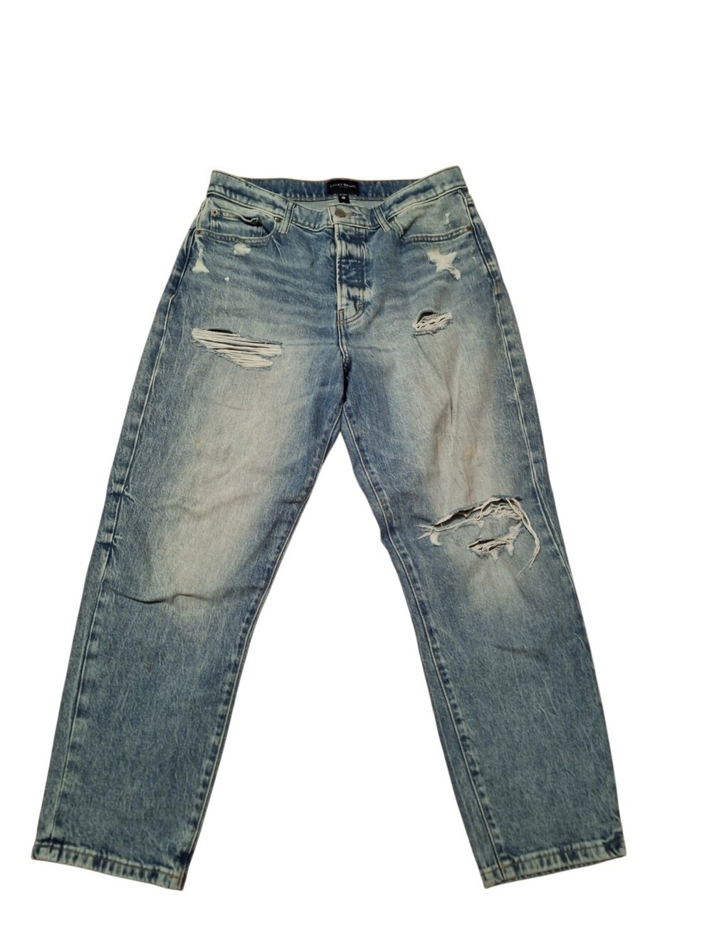 Lucky Brand DREWMOM High Rise Taper Jeans Distressed Ladies size 10/30A GRUNGE